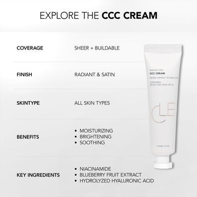 Мультифункціональний тональний CCC крем SPF50 CLE CCC Cream Warm Light 106 (Теплий світлий), 30ml