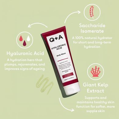 Очищуючий гель для тіла з гіалуроновою кислотою Q+A Hyaluronic Acid Body Wash, 250ml