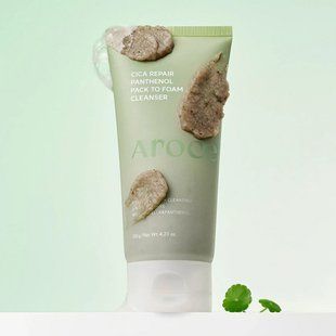 Очищувальна маска-пінка з центелою та пантенолом Arocell Cica Repair Panthenol Pack-to-Foam Cleanser, 120г