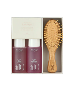 Тревел набір для догляду за волоссям зі щіткою AnillO Rosy Night Repair Hair & Brush Set, 55ml+55ml