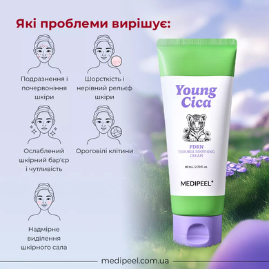 Заспокійливий крем з PDRN і центеллою MEDIPEEL Young Cica PDRN Trouble Soothing Cream, 80ml