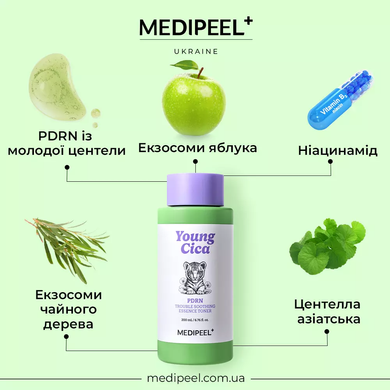Заспокійлива тонік-есенція для обличчя з PDRN та центелою MEDIPEEL Young Cica PDRN Trouble Soothing Essence Toner, 200ml