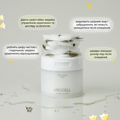 Мультикислотні пілінг-педи Arocell Pore Clear Pads, 70шт
