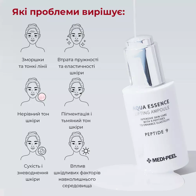 Омолоджувальна сироватка для обличчя з пептидами Medi Peel Peptide 9 Aqua Essence Lifting Ampoule, 50ml