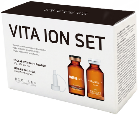 Освітлюючий, антиоксидантний та омолоджуючий набір з віт С Usolab  Vita Ion-C Set, 20ml+1.5g
